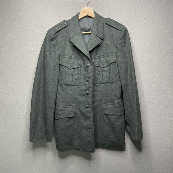 Vintage Swiss Army Military Jacket Wool Blend Mens - Picture 1 of 9